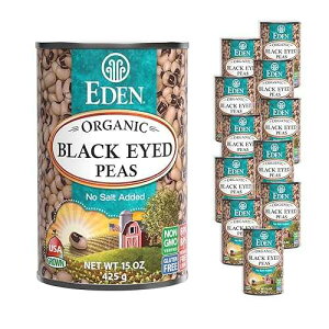 Eden I[KjbN ubN ACh s[YAHYA15 IX (12 pbN) Eden Organic Black Eyed Peas, No Salt Added, 15-Ounce Cans (Pack of 12)
