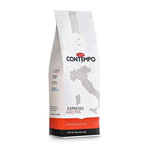 CAFFÉ CONTEMPO イタリアンスタイルエスプレッソ、アロマブレンド、1ポンド細挽き、ダークロースト、焙煎したての挽きたてのコーヒー CAFFE CONTEMPO CAFFÉ CONTEMPO Italian Style Espresso, Aroma Blend, 1 LB Fine Grind, Dark Roast, Freshly R