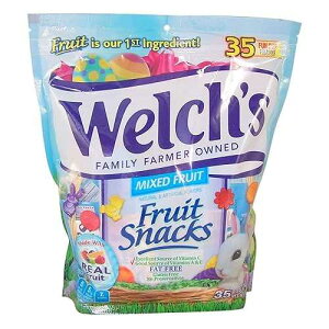 Welch's C[X^[ t[c XibN ~bNX t[c yTCY pbN 35  Ė\ȃobO Welch's Easter Fruit Snacks Mixed Fruit Fun Size Packs, 35 Count Resealable Bag