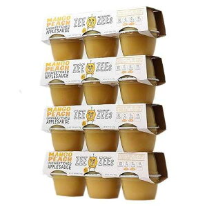 Zee Zees �}���S�[�s�[�`�A�b�v���\�[�X�J�b�v�A�����A�I�[���i�`�������A�������Y���A4�I���X�J�b�v�A24�p�b�N Zee Zees Mango Peach Applesauce Cups, Unsweetened, All Natural, No Sugar Added, 4 oz Cups, 24 pack