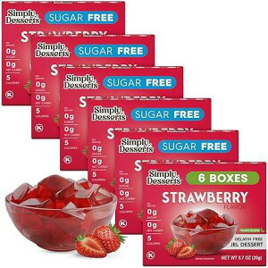 ??? ??? ??? ?? ?, 6? ? ? ?? ???, ?? ??, ??? ??? & ??, ? 48?? Simply Delish Simply Desserts Sugar-Free Strawberry Jel, 6-Pack ? Vegan Dessert, Keto Snacks, Diabetic Friendly & K