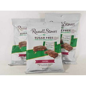 ���b�Z���E�X�g�[�o�[ �V���K�[�t���[ �g�t�B�[ �X�N�G�A 3�I���X (3�p�b�N) Russell Stover Sugar Free Toffee Squares 3oz (Pack of 3)