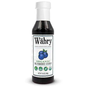 Wabry Wabry Blueberry Syrup ? 14.9oz (420g), Natural Fruit Flavor Organic Snow Cone Syrup for Drizzling on Shaved Ice, Waffles, Ice Cream & Lattes, Non-GMO, Dye-Free Vegan Syrups, 12 Servings Per Bottle