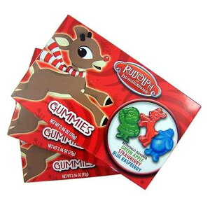 Rudolph The Red-Nosed Reindeer Candy Rudolph The Red-Nosed Reindeer Christmas Candy Gummies, Great Holiday Stocking Stuffers or Party Favors, Pack of 3