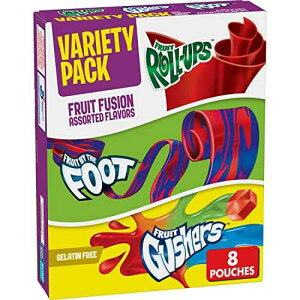 Fruit Roll-Ups, Fruit by the Foot, Gushers Fruit Flavored Snacks Variety Pack, Gluten Free, 8 Ct, 5.1 oz Betty Crocker Fruit Roll-Ups, Fruit by the Foot, Gushers Fruit Flavored Snacks Variety Pack, Gluten Free, 8