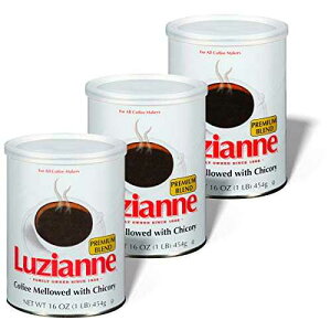 Luzianne v~A uh OEh R[q[ & `RA16 IX LjX^[ (3 pbN) Luzianne Premium Blend Ground Coffee & Chicory, 16 Ounce Canister (Pack of 3)