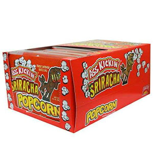 ASS KICKIN' Sriracha Microwave Popcorn Bags - 12 Pack - Ultimate Spicy Popcorn Gourmet Gift - Makes a Great Movie Theater Popcorn or Sriracha Snack Food for Movie Night