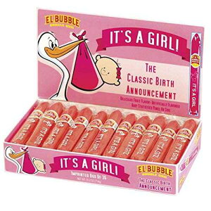 ダブルバブル It's a Girl! ピンク バブルガム 性別発表葉巻 (36 個パック) Tootsie Roll Dubble Bubble It's a Girl! Pink Bubble Gum Gender Reveal Cigars (Pack of 36)