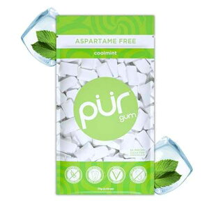 PUR Gum Aspartame Free Chewing Gum 100% Xylitol Natural Coolmint Flavored Gum, 55 Pieces (Pack of 1)