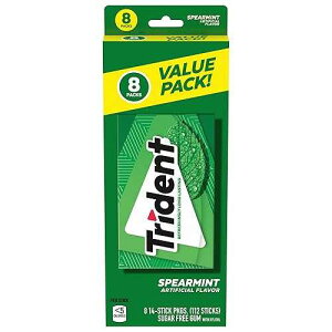 Trident Spearmint Sugar Free Gum, Value Pack, 14 Count (Pack of 8) Trident Spearmint Sugar Free Gum, Value Pack, 14 Count (Pack of 8)