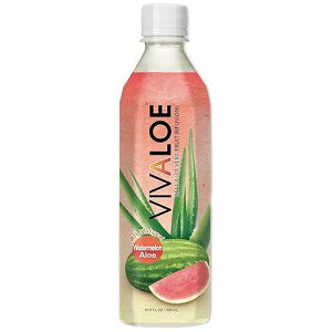 Vivaloe XCJAGI[i` AG W[XA16.9 flBIX/500 mLA12 JEg Vivaloe Watermelon Flavor Aloe Beverage All Natural Aloe Juice, 16.9 fl. oz./500 mL, 12 Count