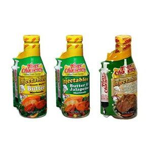 Tony Chachere CWFN^u}l oGeBpbNAo^[ny[jƃ[XgK[bNA3  Tony Chachere's Tony Chachere Injectable Marinade Variety Pack, Butter Jalapeno and Roasted Garlic, 3 Count