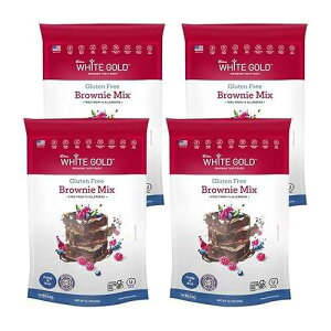 Extra White Gold Brownie Mix For Baking Desserts [Gluten Free] [Nut Free] [Free of the Top 14 Major Allergens] 14.1 Ounces (4 pack)