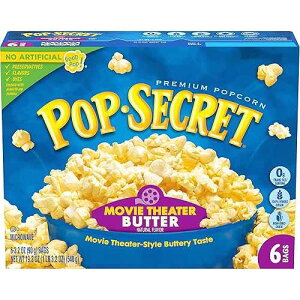 Pop Secret Microwave Popcorn, Movie Theater Butter Flavor, 3.2 Oz Sharing Bags, 6 Ct