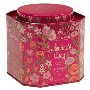 Harney & Sons o^Cf[ eB[ `R[gƃôڂݓgAԁA30ܓ Harney & Sons Valentine's Day Tea Black tea w/ Chocolate and Rosebuds, Red, Tin of 30 Sachets