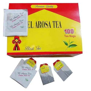 bonballoon 100 Bags, Al Arousa Alarousa Black Tea Bags Teas Indian Kenyan Natural Traditional Egyptian Dust Egypt Arabian Strong Rich Pure Oriental Natural Taste Breakfast (100 Tea Bag)