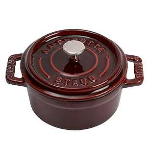 XgEu S 0.25 NH[g ~j Eh RRbg - OifBAtX Staub Cast Iron 0.25-qt Mini Round Cocotte - Grenadine, Made in France