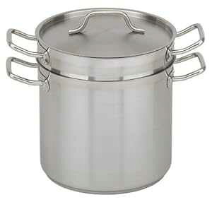 Royal Industries Double Boiler with Lid, 16 qt, 11 x 10.4 HT, Stainless Steel, Commercial Grade - NSF Certified