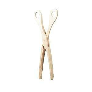 LINDEN SWEDEN Scissor Tongs - All-Purpose Buffet Server Handcrafted from Natural Beechwood, BPA Free, 11 long