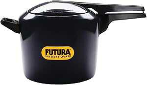 7 ���b�g���A�z�[�L���X �t���[�`���� �d���z�Ɏ_���A���~�j�E�����͓� �u���b�N 7 ���b�g�� 7 Litre, Hawkins Futura Hard Anodised Aluminum Pressure Cooker Black 7 Litre