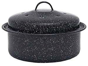 Granite Ware, Black 0517-6 Covered Round Roaster Pan, 9.75 Inch