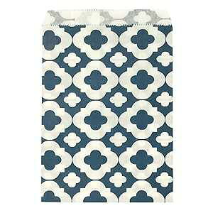 Wrapables Clover Print Party Treat Bags (25 Count), Slate Blue