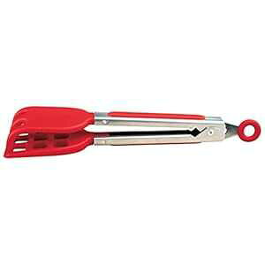 Tovolo ~jVR ₷btgOA~߃nhALfBAbvbh Tovolo Mini Silicone Easy-Grip Waffle Tongs, Non-Slip Handle, Candy Apple Red