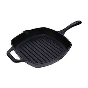 rNgALXgACAOpBp^OpA100%R[VF`qg݊mŖt Victoria Cast Iron Grill Pan. Square Grill Pan, Seasoned with 100% Kosher Certified Non-GMO Flaxseed Oil