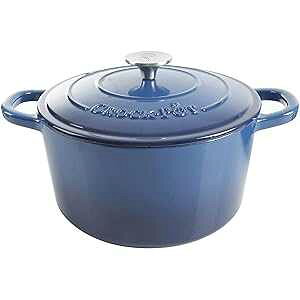 Crock-Pot Artisan Round Enameled Cast Iron Dutch Oven, 5-Quart, Blue