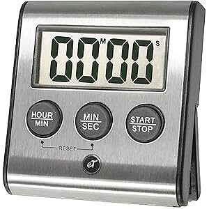 Elegant Digital Kitchen Timer, Stainless Steel Model eT-78, Displays 0-99 Min. or 0-99 Hr., Super Strong Magnet, Volume Switch for Mute/Soft/Loud Alarm, Auto Shut Off, Auto Memory by eTradewinds