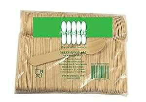 Perfect Stix O[Xv[ 158-250 ؐĝăXv[A 6 C` (250 pbN) Perfect Stix Green Spoon 158-250 Wooden Disposable Spoons, 6" Length (Pack of 250)