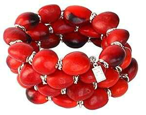 �����p�y���[�M�t�g�u���X���b�g - Huayruro ���b�h�u���b�N�V�[�h�r�[�Y�A���߉\�ȃ��b�v - Evelyn Brooks �ɂ��i�`�������n���h���C�h�W���G���[ EvelynBrooksDesigns Peruvian Gift Bracelet for Women - Hua