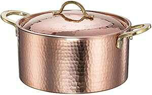DEMMEX 1.2MM  n}[h X[v|bg V`[p LZ[M 3NH[g (7.8C` x 4C`) DEMMEX 1.2MM Thick Hammered Copper Soup Pot Stew Pan Casserole Dish, 3 Quarts (7.8" x 4")