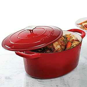 Crock Pot Artisan 7QT �I�[�o���_�b�`�I�[�u�� ���b�h Crock Pot Artisan 7QT Oval Dutch Oven, Red