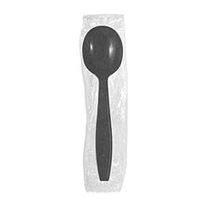 Karat U3532B 5.6 C` |wr[EFCgĝăX[vXv[AubN (1000 pbN) Karat U3532B 5.6" Poly-Wrapped Heavy-Weight Disposable Soup Spoon, Black (Pack of 1000)