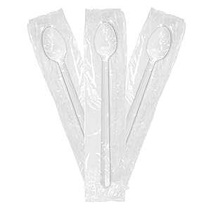 dʃbvvX`bNĝăOVFCN ACXN[ \[_Xv[ zCg 100{ p Fabricart Medium Weight Wrapped-Plastic Disposable Long Shake Ice Cream Soda Spoons-White-100 pcs Value pack