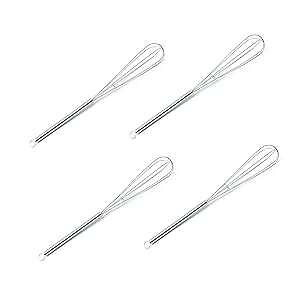 TYGYLZGCF Mini Whisks 6 inch 4Pcs Stainless Whisk+silica gel, Hand Egg Mixer for Flour Cake Egg, Kitchen Cooking Baking Use Whisk