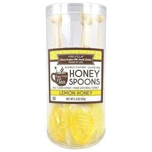 Melville Candy Soothing Lemon Honey Spoons for Tea - Individually Wrapped Real Honey Tea Spoons, Perfect for All Teas (8 count)