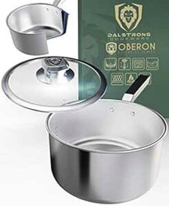 DALSTRONG 3 �N�H�[�g �|�b�g - �I�x���� �V���[�Y - 3 �w�A���~�j�E���R�A������� - �V���o�[ - �W�ƃ|�b�g�v���e�N�^�[�t�� DALSTRONG 3 Quart Pot - The Oberon Series - 3-Ply Aluminum Core Cookware - Silver - w/Lid & 