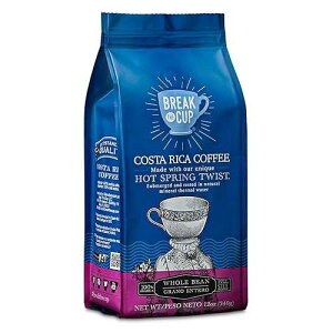 Gourmet Coffee Costa Rica Whole Bean by Break the Cup: Coffee Beans Naturally Enriched To Produce the Aroma Coffee Lovers Crave From this Pure Arabic Coffee (12 oz whole bean coffee)