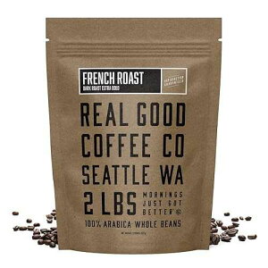 Real Good Coffee Company Real Good Coffee - Whole Bean Coffee - Extra Dark French Roast 100% Whole Arabica Roasted in Seattle - 2Lbs