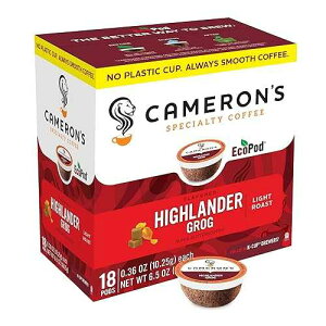 Cameron's Coffee Single Serve Pods, Flavored, Highlander Grog, 18 Count (Pack of 1)