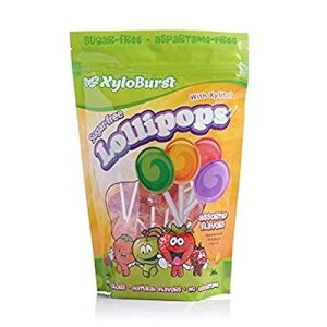 Xyloburst Sugar-Free Xylitol Candy Lollipops Suckers Made With Natural Flavors and Natural Colors, Good For Your Teeth, Dentist Recommended - Made in the USA (50 Count)