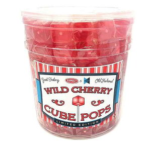 Hard Candy Cube Lollipop Suckers: Individually Wrapped Flavored Sucker Pack by Espeez - Old Fashioned Square Party Pops in Bulk - Wild Cherry, 100 Count