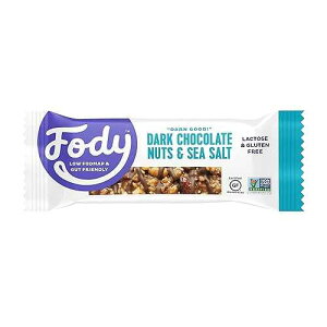Fody Foods Vegan Nut Bars, Dark Chocolate and Sea Salt Flavor, 6g Protein, Low Fodmap Certified, Sensitive Recipe, Gut & IBS Friendly, 6 Count