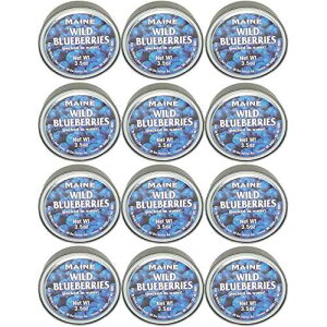 {̃CBY쐶u[x[𐅂ɋl߂܂B3.5 IX - }tBpP[LĂ̂ɍœK (12 pbN) Box of Maine Authentic Wild Maine Blueberries Packed in Water. 3.5-ounce can - Great for Baking