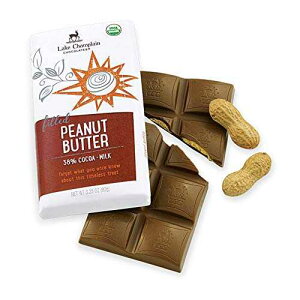 Lake Champlain I[KjbN ~N `R[g s[ibc o^[ LfB[ o[A3.25 IX Lake Champlain Chocolates Lake Champlain Organic Milk Chocolate Peanut Butter Candy Bar, 3.25 Ounches