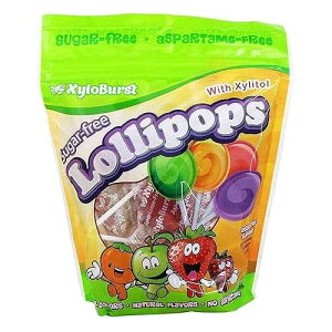 Xyloburst Sugar-Free Xylitol Candy Lollipops Suckers Made With Natural Flavors and Natural Colors, Good For Your Teeth, Dentist Recommended - Made in the USA (25 Count)