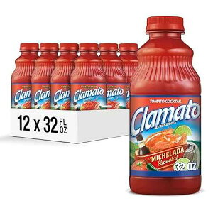 Clamato Michelada Especial, 32 fl oz bottle (Pack of 12), Mixed with Tomato Juice and Spices, Authentic Flavor, Perfect Mixer for Micheladas, Bloody Mary Drinks and other Cocktail Spirits