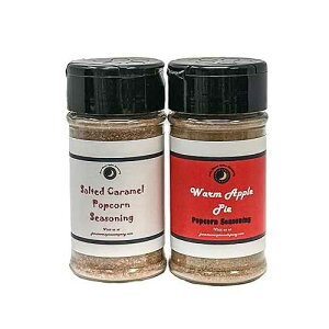 June Moon Spice Company Premium POPCORN SEASONING Variety 2 Pack Warm Apple Pie Salted Caramel 3.5 fl. oz Calorie Free Fat Free Saturated Fat Free Cholesterol Free